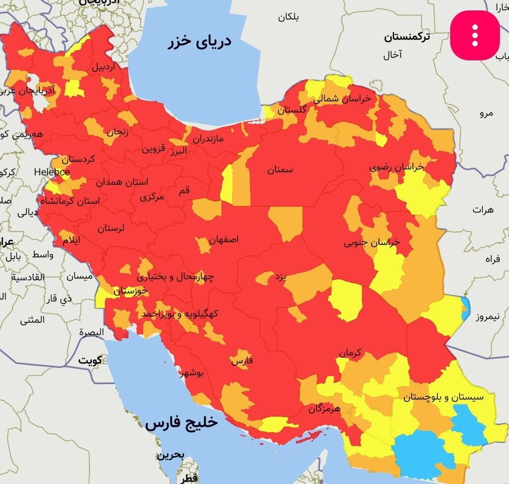 آخرین اخبار تاج در ایران / سیلی تاج چهره شهرها را قرمز می کند / سوغات نوروس ریشه در ریه های مردم + نمودار ، نقشه   