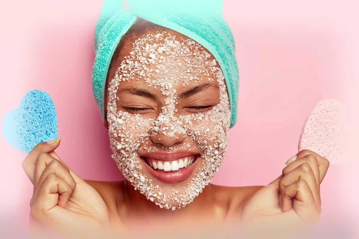 Soft and bright skin with body scrub