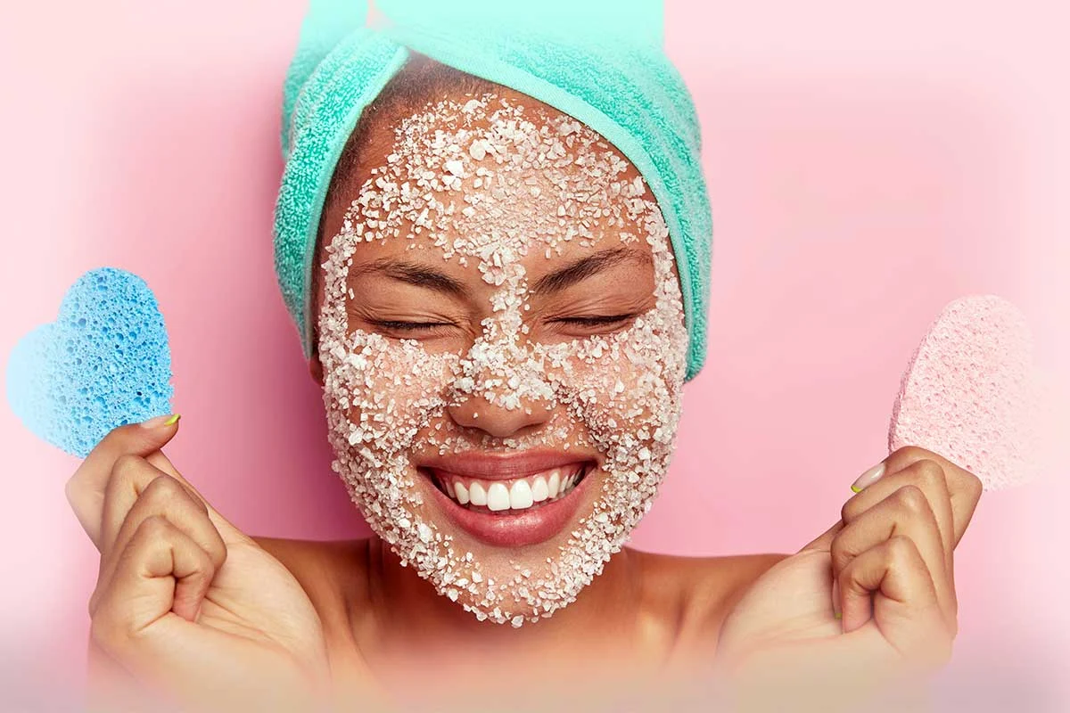 Soft and bright skin with body scrub