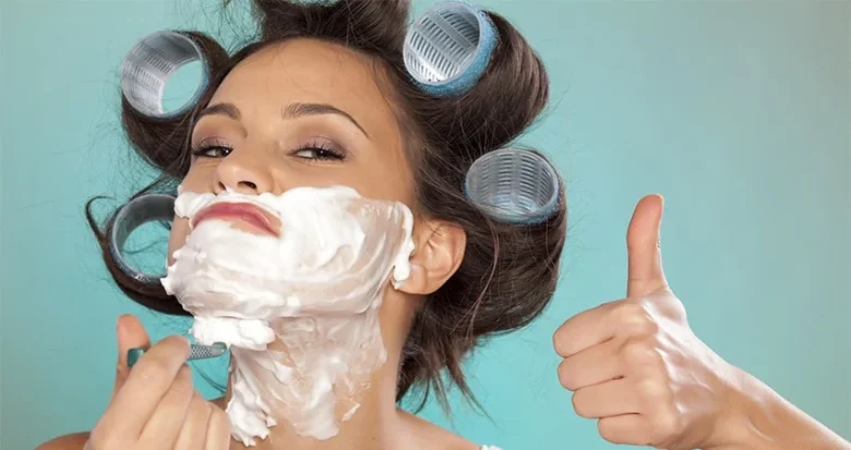 After shaving, let's roll mum
